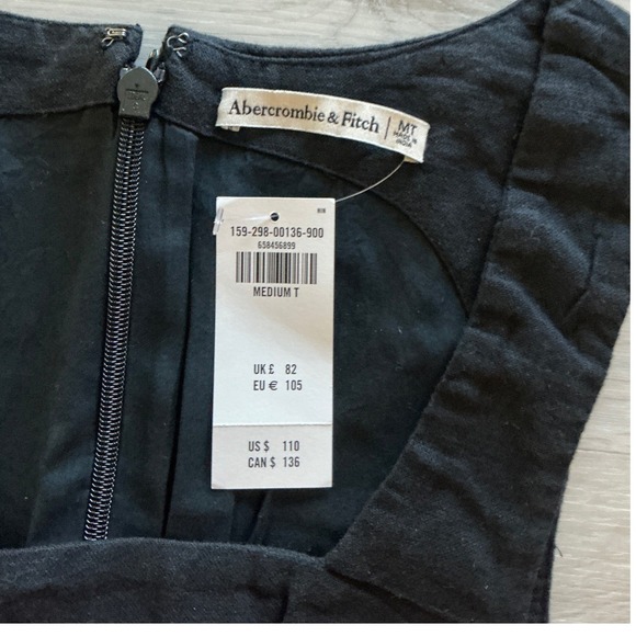 Abercrombie And Fitch Linen Blend Shift Maxi Dress Black Medium Tall New W/ Tags - Picture 6 of 7
